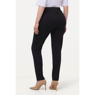 Ulla Popken  Pantalon en point de Rome Sienna, coupe slim et taille élastique 