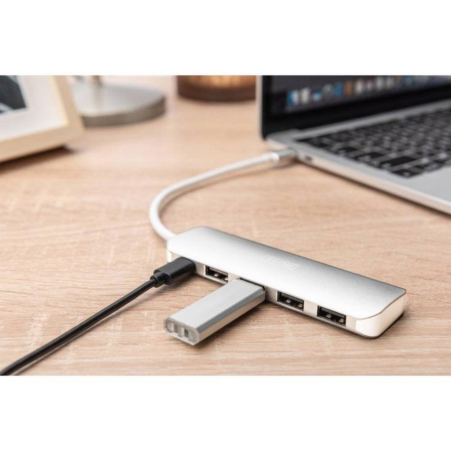 Digitus  USB 3.1 Type-C USB Hub, 4+1-Port, 5Gbit/s, 4x USB-A 3.0, 1x USB-C PD 
