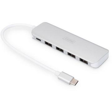 Hub USB 3.1 type C, 4+1 port, 5 Gbit/s, 4 ports USB-A 3.0, 1 port USB-C PD