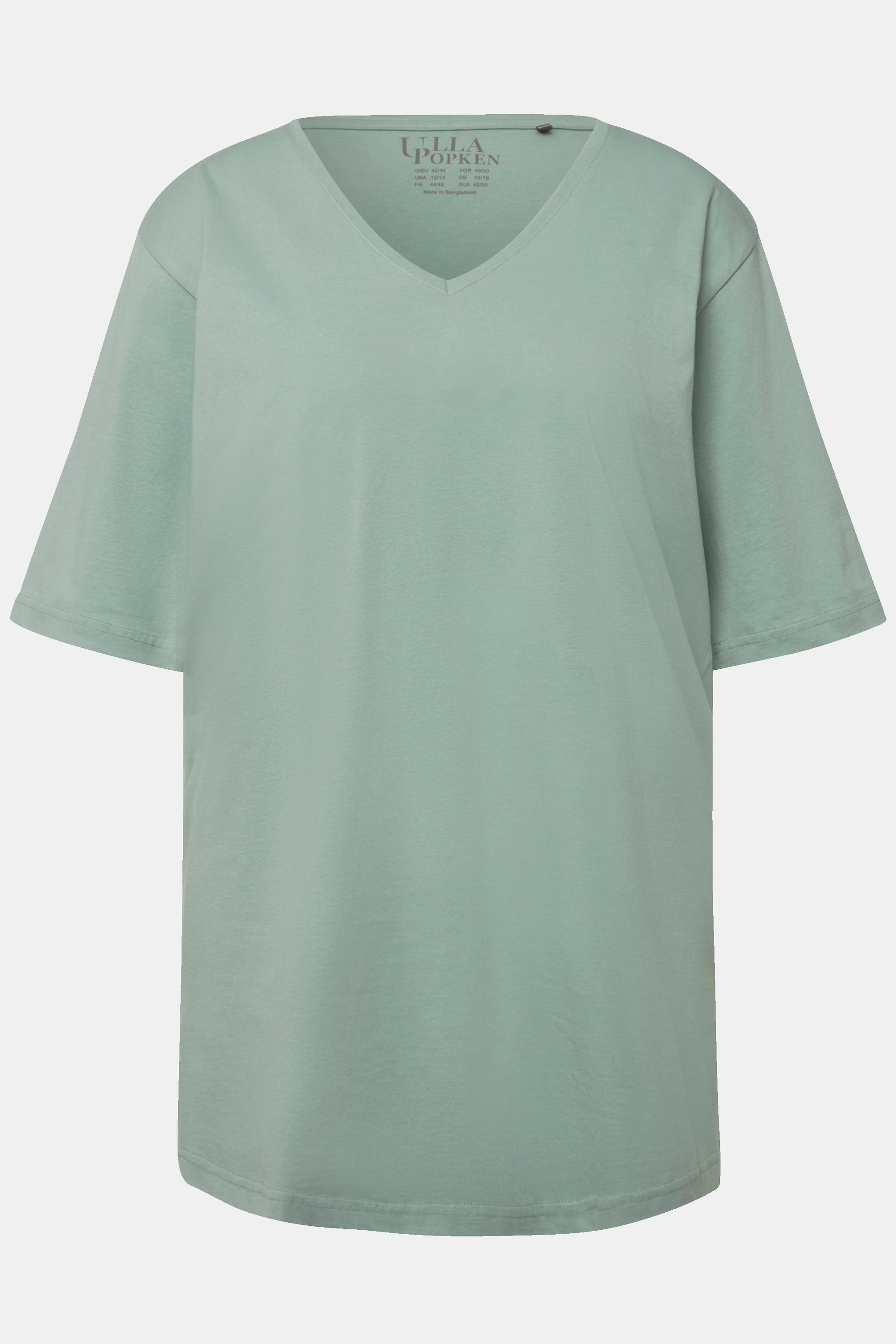 Ulla Popken  T-Shirt, V-Ausschnitt, Relaxed, Halbarm 