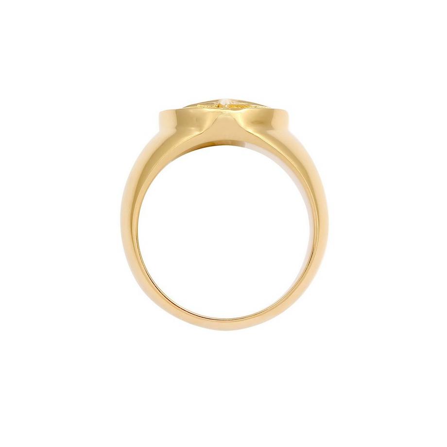 Kuzzoi  Ring  Siegelring Kompass Oxidiert 925 Silber 