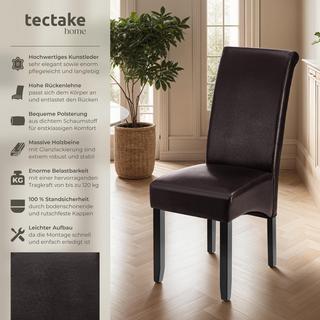 Tectake sedia da sala da pranzo con seduta ergonomica  