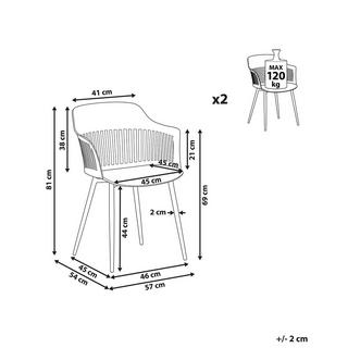 Beliani Lot de 2 chaises de salle à manger en Matière synthétique Moderne BERECA  