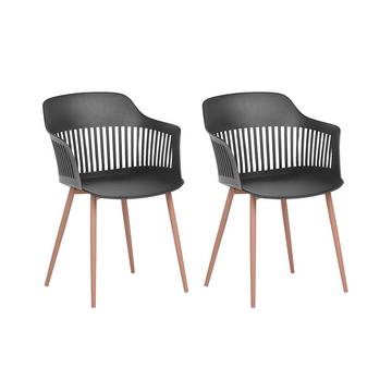 Lot de 2 chaises de salle à manger en Matière synthétique Moderne BERECA