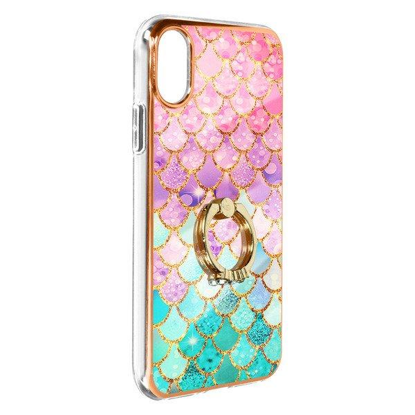 Avizar  Coque Anneau iPhone X-XS Motif Écaille 