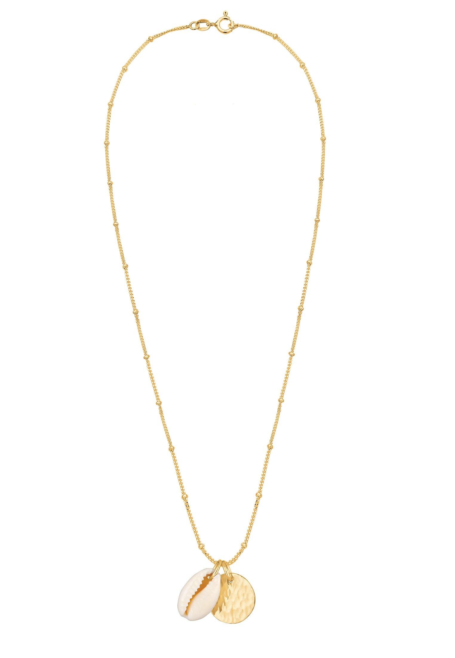 Elli  Halskette Kauri Muschel Kreis Anhänger 