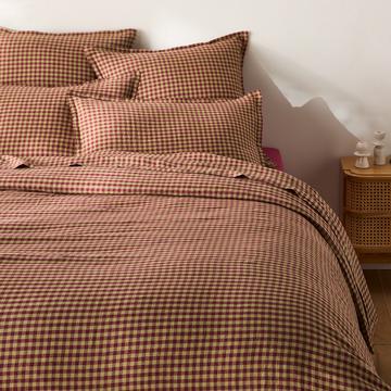 Bettdeckenbezug Acélie Bordeaux aus gewaschenem Leinen