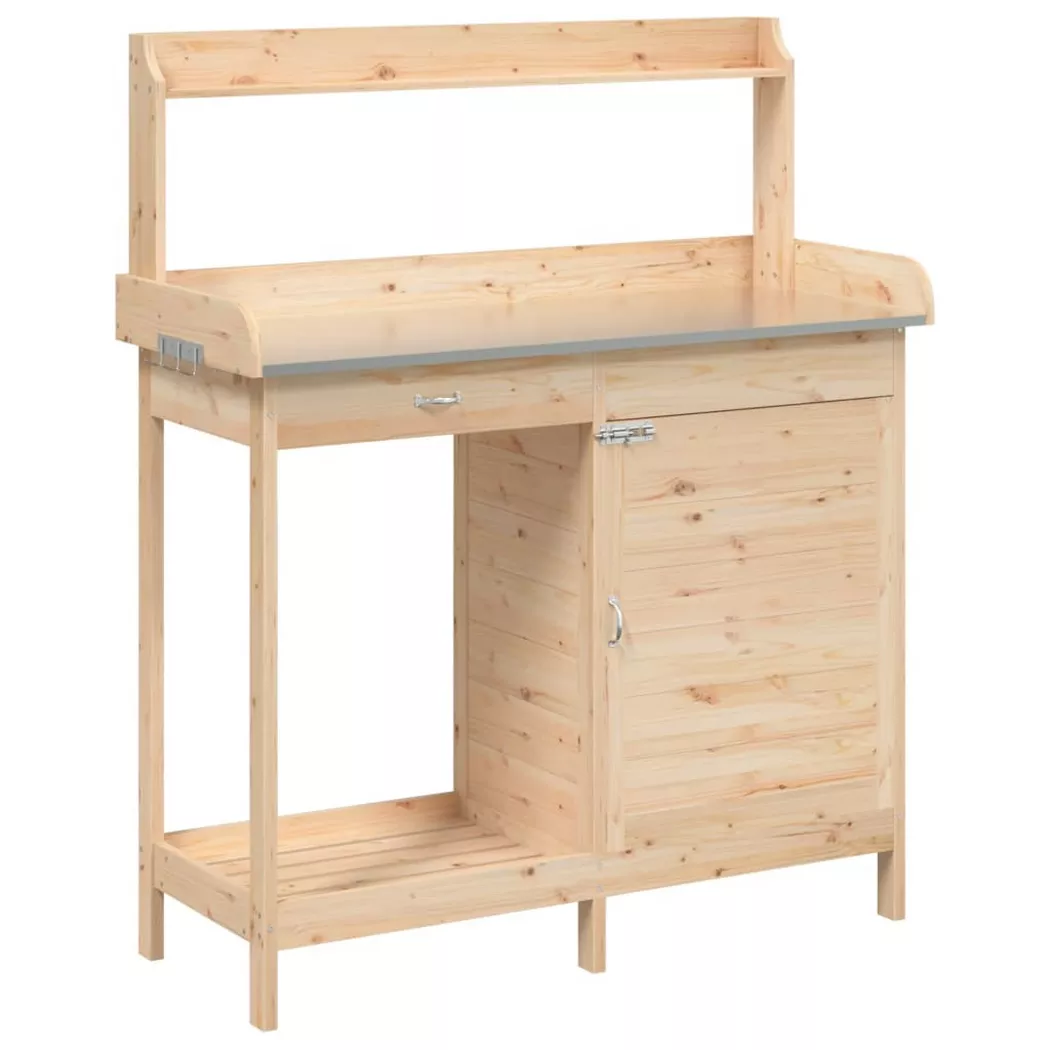 Table de rempotage avec armoire bois massif de sapin vidaXL
