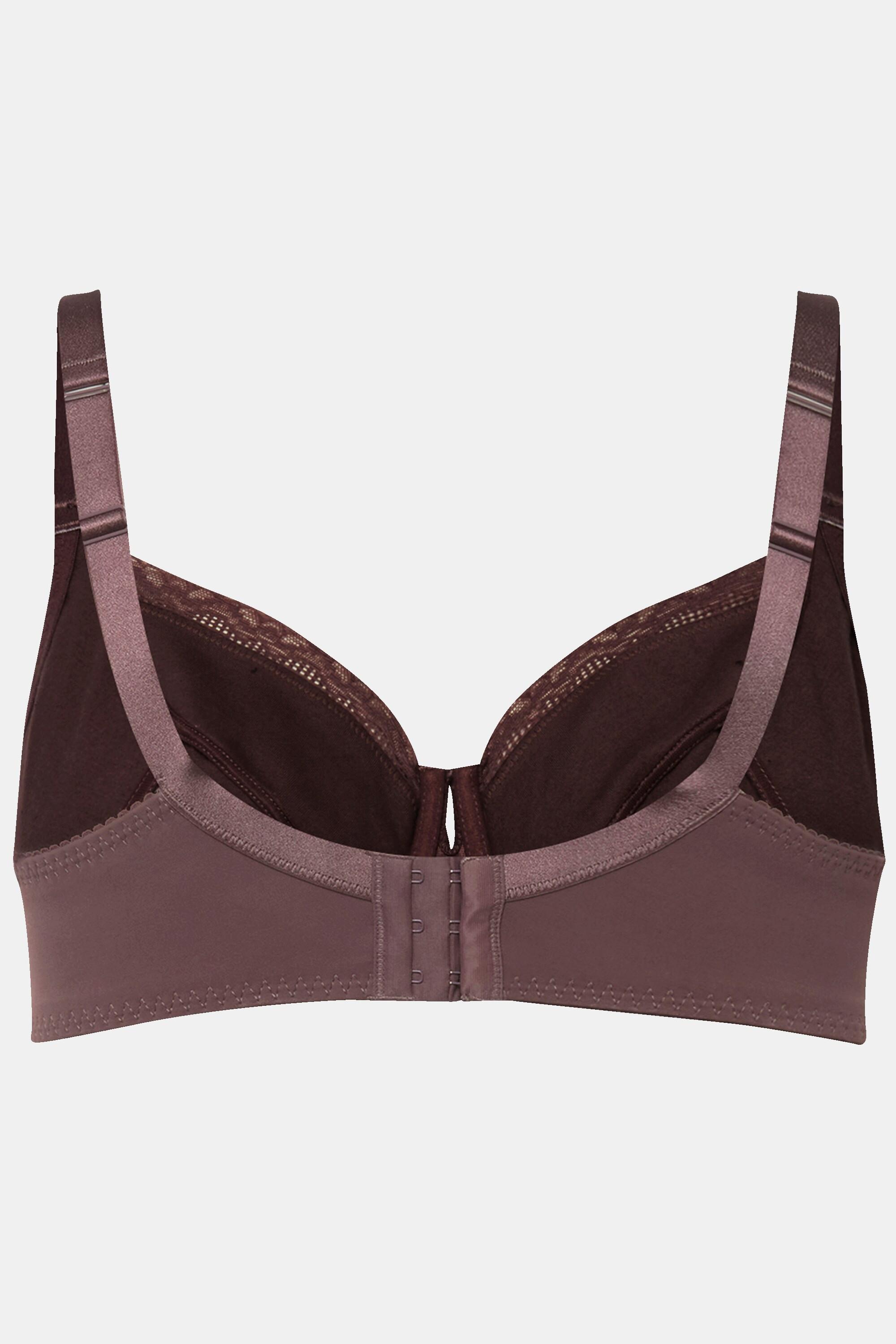 Ulla Popken  Reggiseno con ferretto, jacquard, pizzo, nappa e coppa C-F 