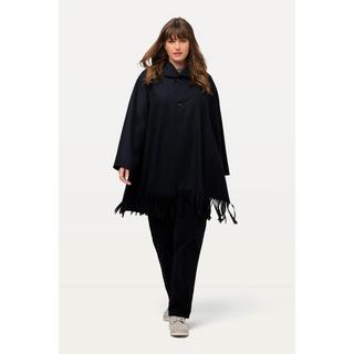 Ulla Popken Poncho Fransensaum Stehkragen  
