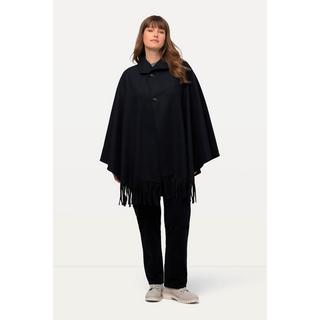 Ulla Popken Poncho Fransensaum Stehkragen  