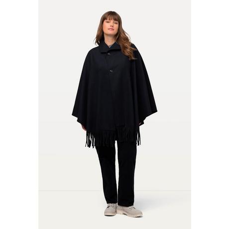 Ulla Popken Poncho Fransensaum Stehkragen  