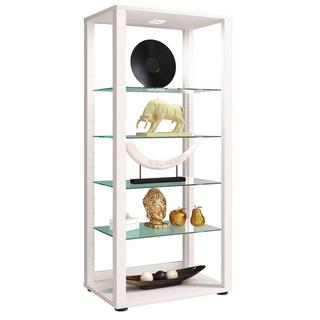 VCM Glasvitrine stehend | Vitrine Glas mit ESG-Sicherheitsglas | Maße ca.  H. 115 x B. 52 x T. 35 cm | Standvitrine Glas | Modern und platzsparend | Glas  