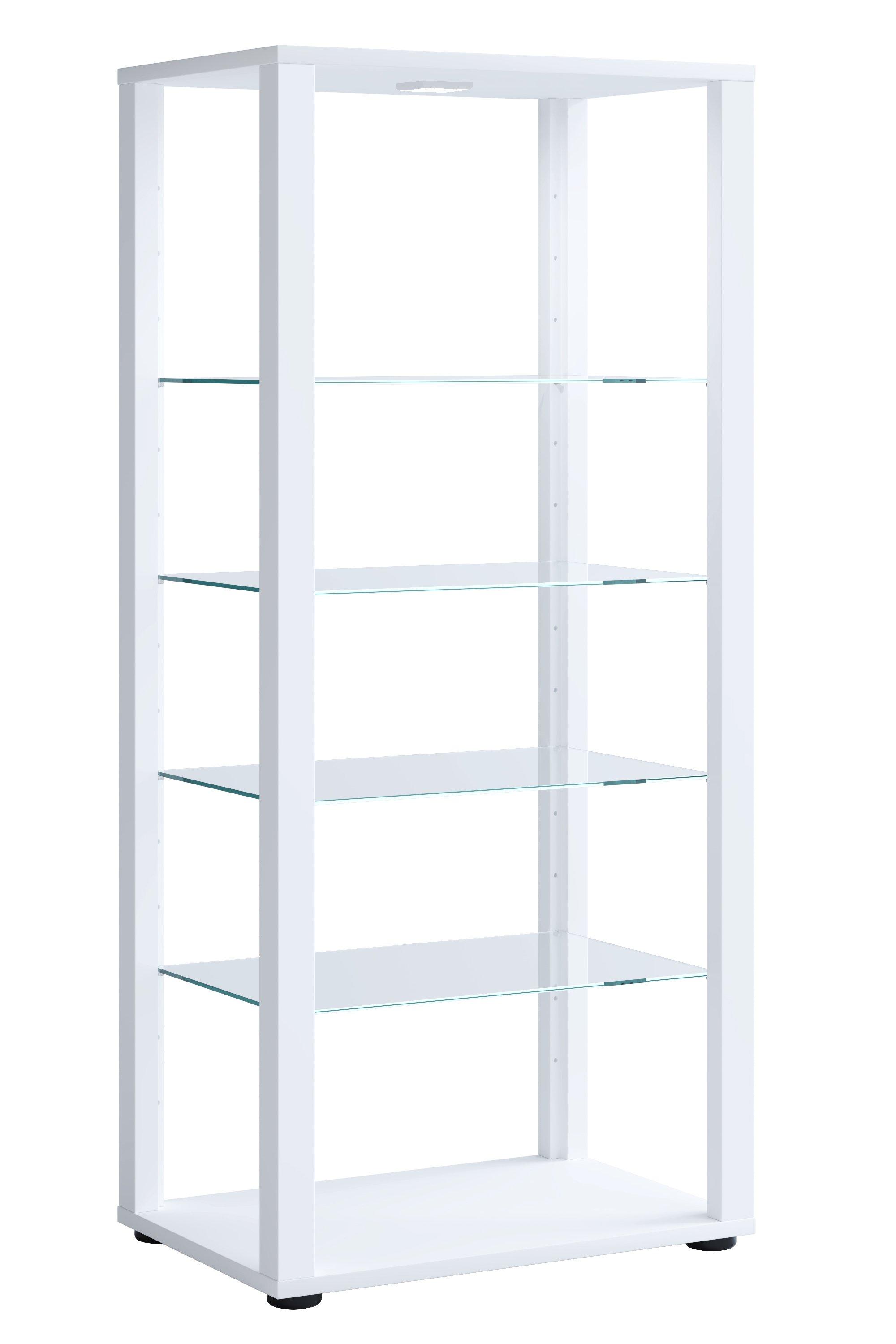 VCM Glasvitrine stehend | Vitrine Glas mit ESG-Sicherheitsglas | Maße ca.  H. 115 x B. 52 x T. 35 cm | Standvitrine Glas | Modern und platzsparend | Glas  