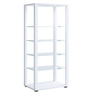 VCM Glasvitrine stehend | Vitrine Glas mit ESG-Sicherheitsglas | Maße ca.  H. 115 x B. 52 x T. 35 cm | Standvitrine Glas | Modern und platzsparend | Glas  