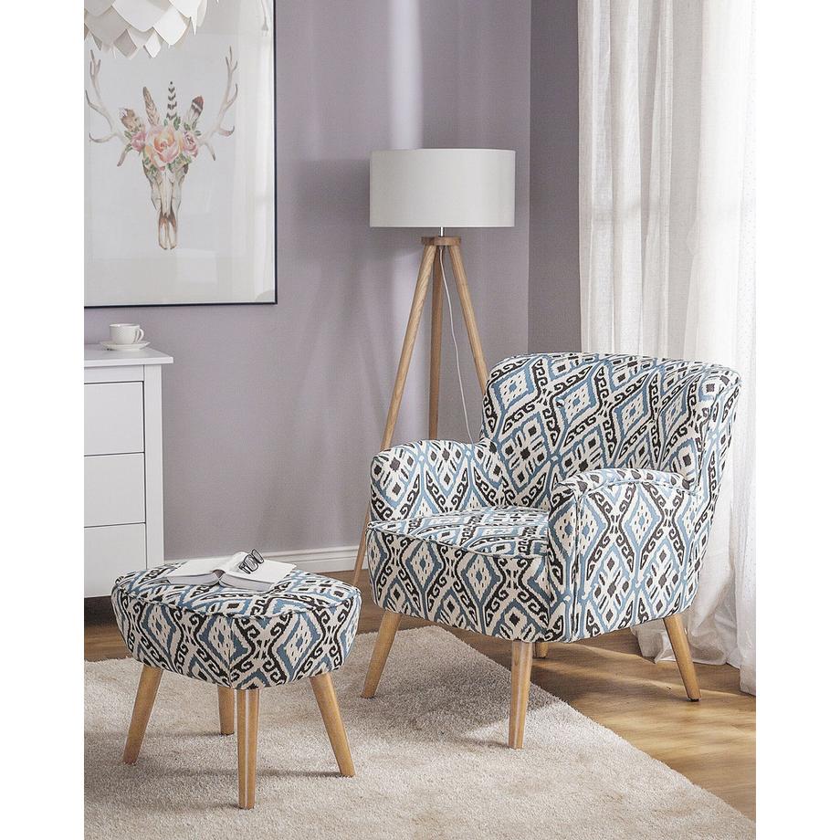 Beliani Fauteuil en Tissu Rustique TUMBA  