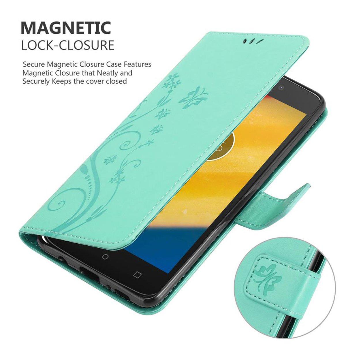 Cadorabo  Hülle für Motorola MOTO C PLUS Blumen Design Magnetverschluss 