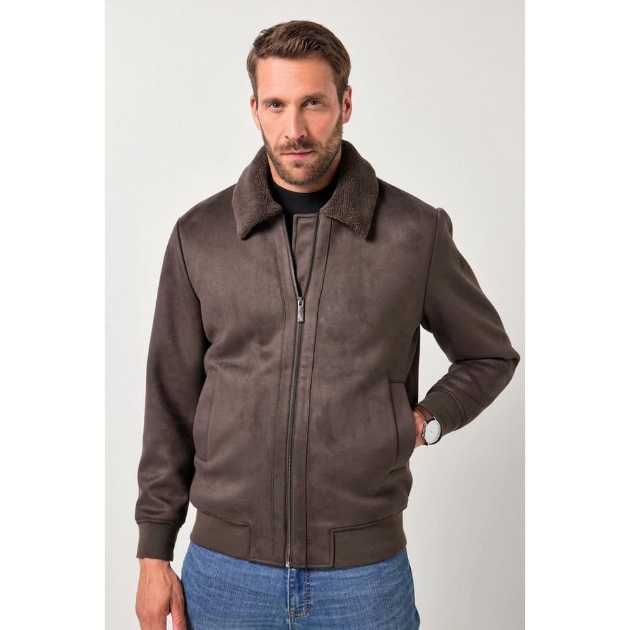 JP1880 Bomberjacke Lederoptik Teddyfutter  