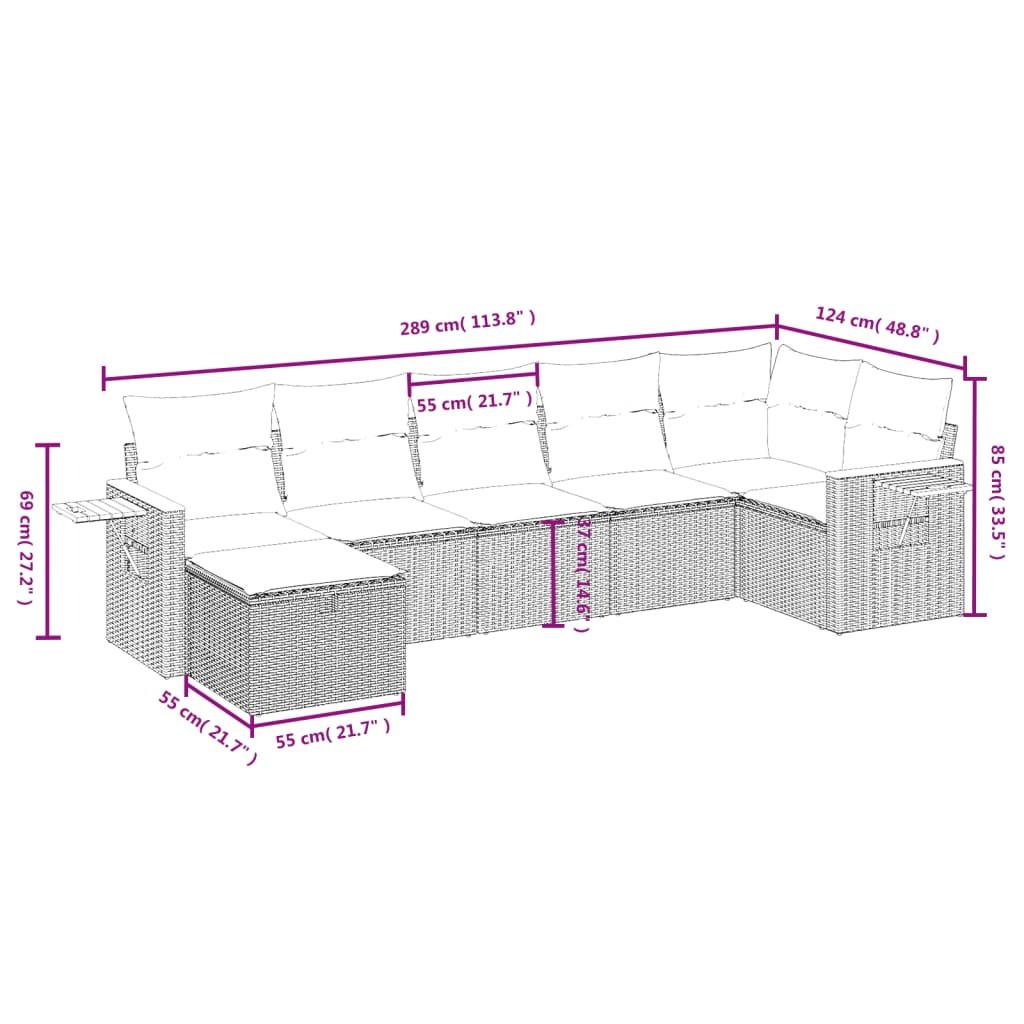 VidaXL set divano da giardino Polirattan  