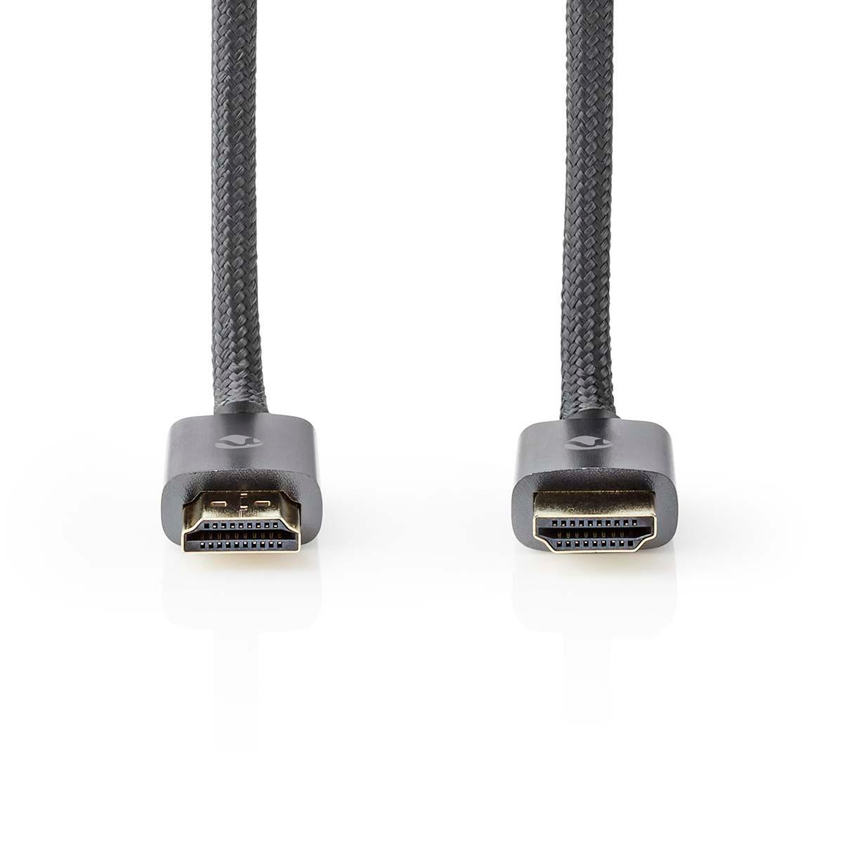 Nedis  Cavo HDMI™ ad alta velocità con Ethernet | Connettore HDMI™ | Connettore HDMI™ | 4K@60Hz | ARC | 18 Gbps | 3,00 m | Rotondo | Cotone | Grigio con metallo | Cartone con finestra coperta 