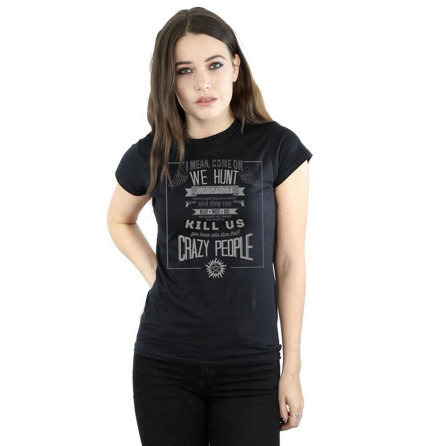 Supernatural Crazy People T-Shirt Stampata  