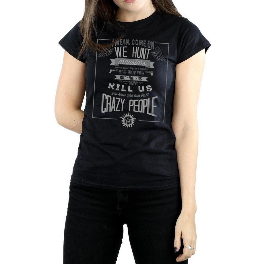 Supernatural Crazy People T-Shirt Stampata  