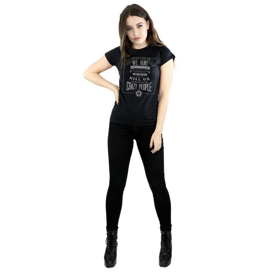 Supernatural Crazy People T-Shirt Stampata  