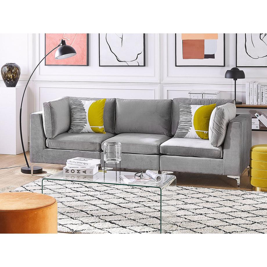 Beliani 3 Sitzer Sofa aus Samtstoff  EVJA  