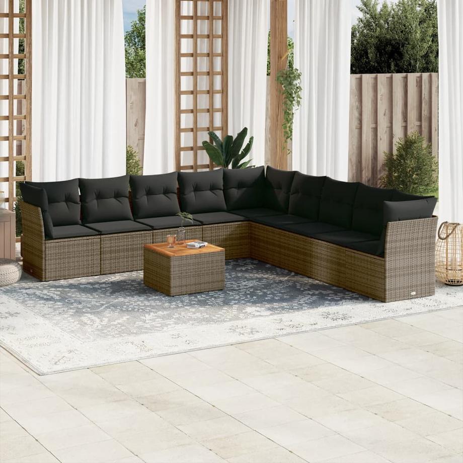 VidaXL set divano da giardino Polirattan  