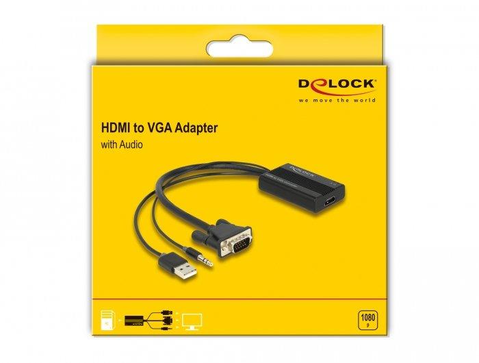 DeLock  DeLOCK HDMI zu VGA Adapter mit Audio 25 cm 