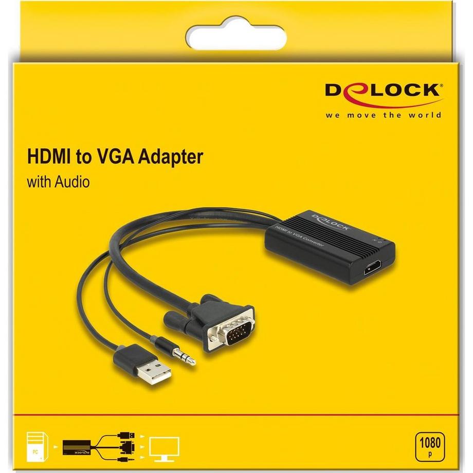 DeLock  Adaptateur  avec audio HDMI - VGA 