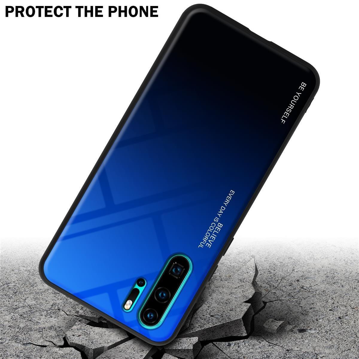 Cadorabo  Housse compatible avec Huawei P30 PRO - Coque de protection bicolore en silicone TPU et dos en verre trempé 