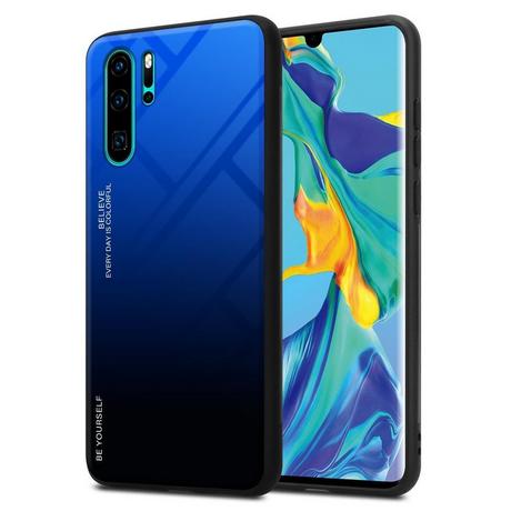 Cadorabo  Housse compatible avec Huawei P30 PRO - Coque de protection bicolore en silicone TPU et dos en verre trempé 