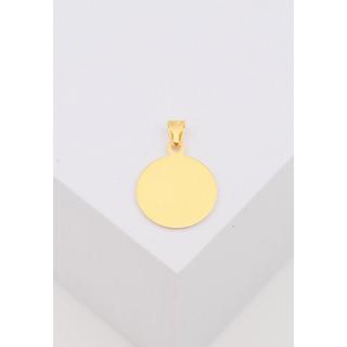 MUAU Schmuck  Anhänger Medaille Engel Gelbgold 750, 12mm 