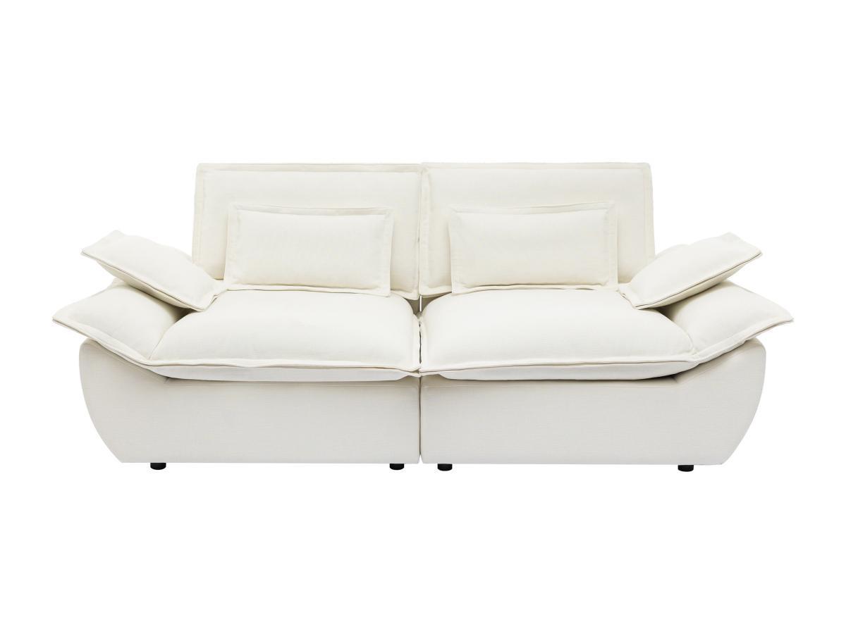 Vente-unique Sofa 3-Sitzer - melierter Stoff - Elfenbein - NARANGO  