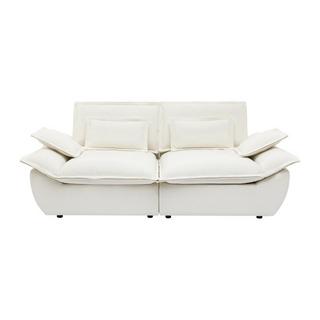 Vente-unique Sofa 3-Sitzer - melierter Stoff - Elfenbein - NARANGO  