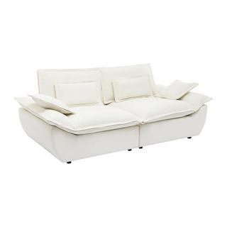 Vente-unique Sofa 3-Sitzer - melierter Stoff - Elfenbein - NARANGO  