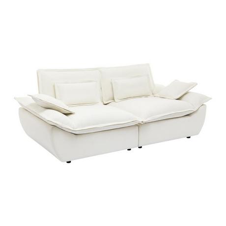 Vente-unique Sofa 3-Sitzer - melierter Stoff - Elfenbein - NARANGO  