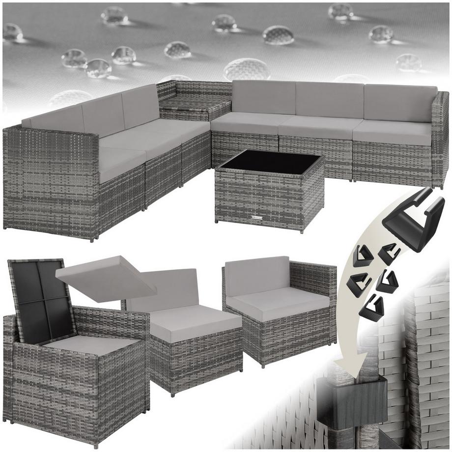 Rattan Lounge Verona für 6 Personen widerstandsfähig und UV-beständig