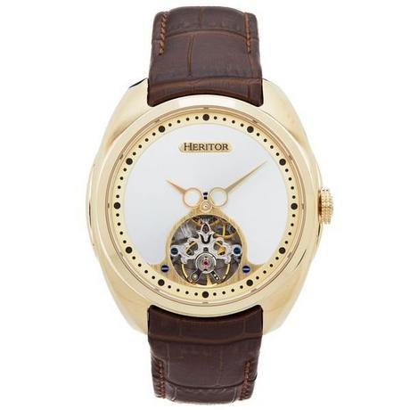 Heritor Automatic  Montre Heritor Automatic Roman Semi-Skeleton Leather-Band 