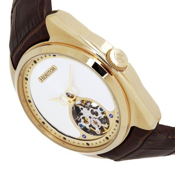 Heritor Automatic  Montre Heritor Automatic Roman Semi-Skeleton Leather-Band 