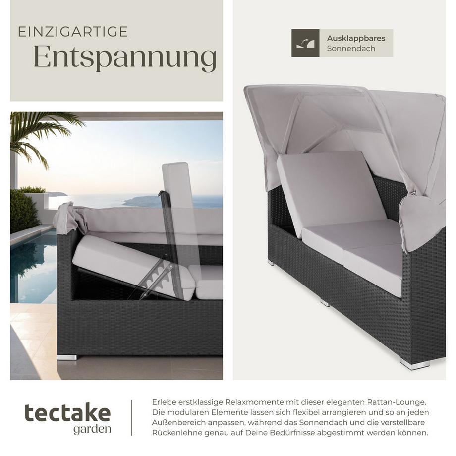 Tectake Rattan Lounge San Marino mit Aluminiumgestell für 5 bis 6 Personen  