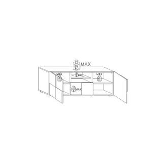 Vente-unique Meuble TV CALISTO LEDs 2 portes 1 tiroir laqué  