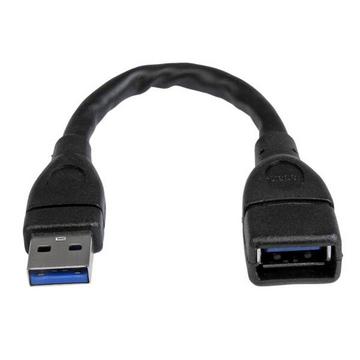 Câble d'extension USB 3.0 de 15cm - Rallonge USB A vers A - M/F - Noir