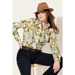 Ulla Popken  Blouse col calice, imprimé cerf, manches longues 