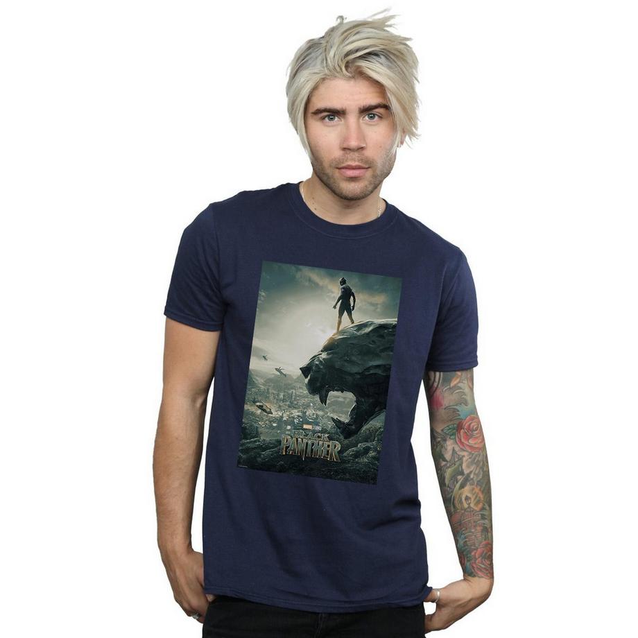 MARVEL T-Shirt Affiche de Film Black Panther  