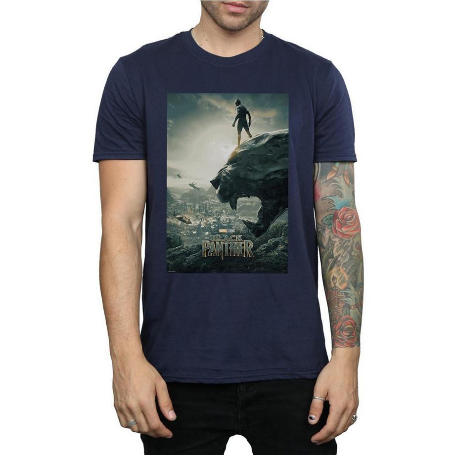 MARVEL T-Shirt Affiche de Film Black Panther  