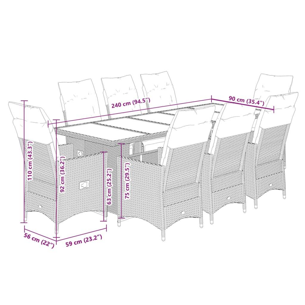 VidaXL Bistro set poly-rattan  