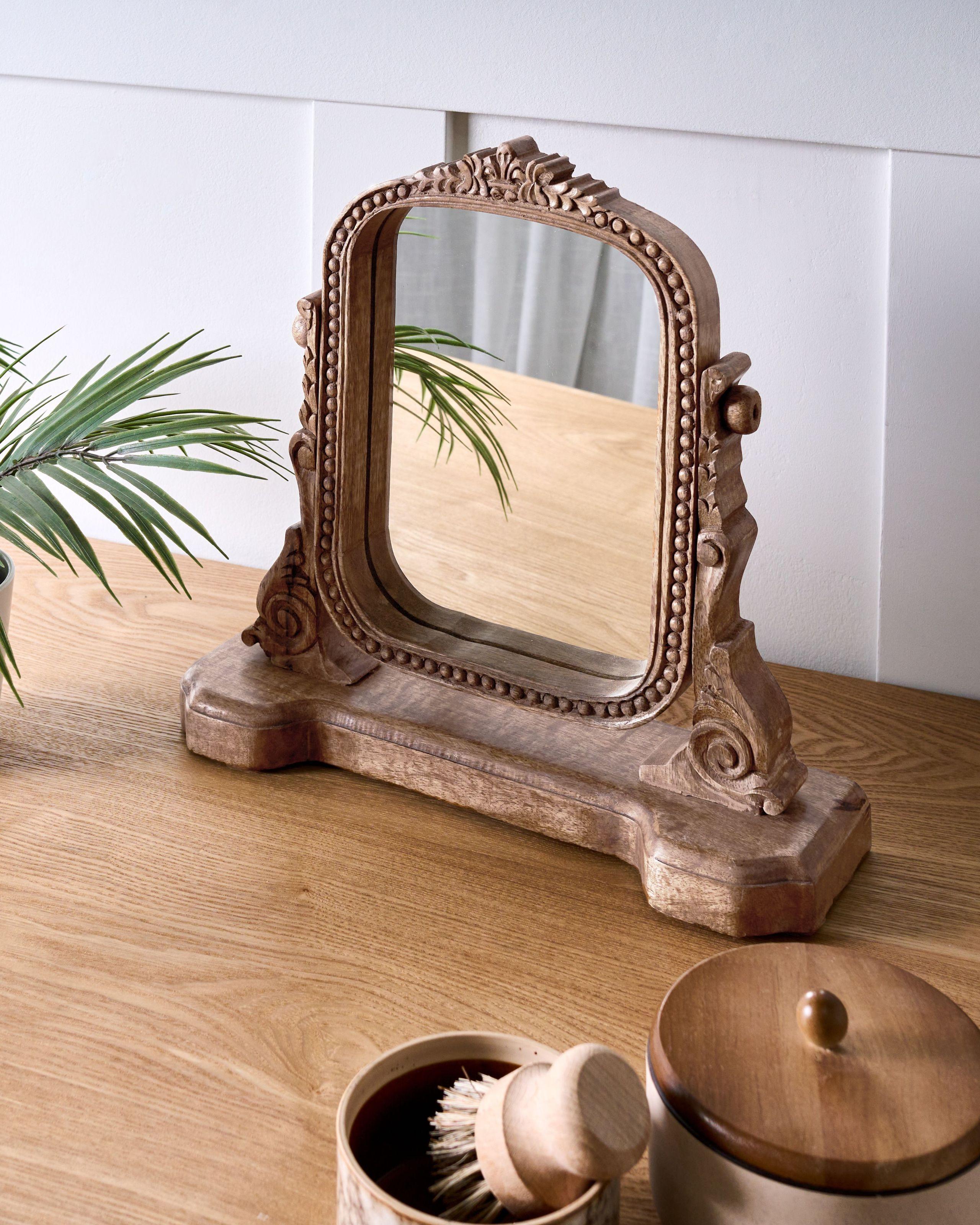 Beliani  Specchio per make-up en Legno di mango Rustico DISZNA 