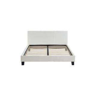 Vente-unique Letto 140 x 190 cm Similpelle Bianco + Materasso - CORNELIUS II  